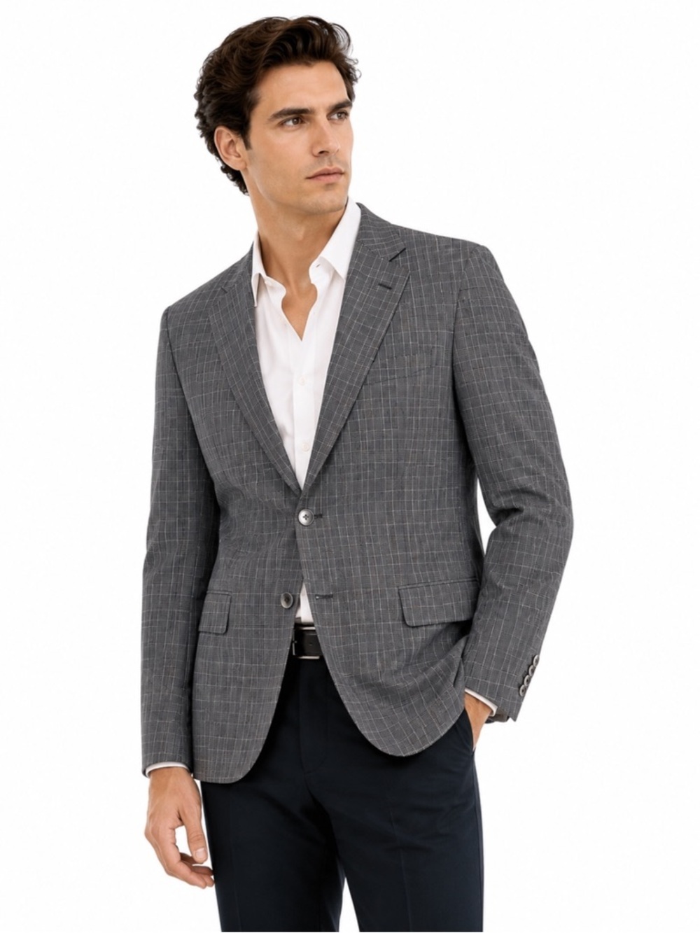 Pal Zileri Sartoriale Gray Glen Plaid Virgin Wool Sport Coat Blazer 42R